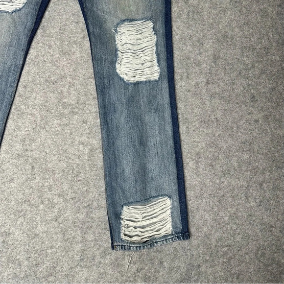 7 For All Mankind 50/50 Ripped High Waist Ankle Straight Leg Jeans. Sz: 28 - Picture 9 of 14